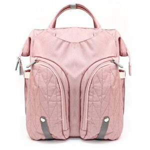 uguisu boys and girls diaper backpack,baby nappy bag backpack,baby portable folding bed,baby large capacity multifunctional diaper backpack,baby gift - pink