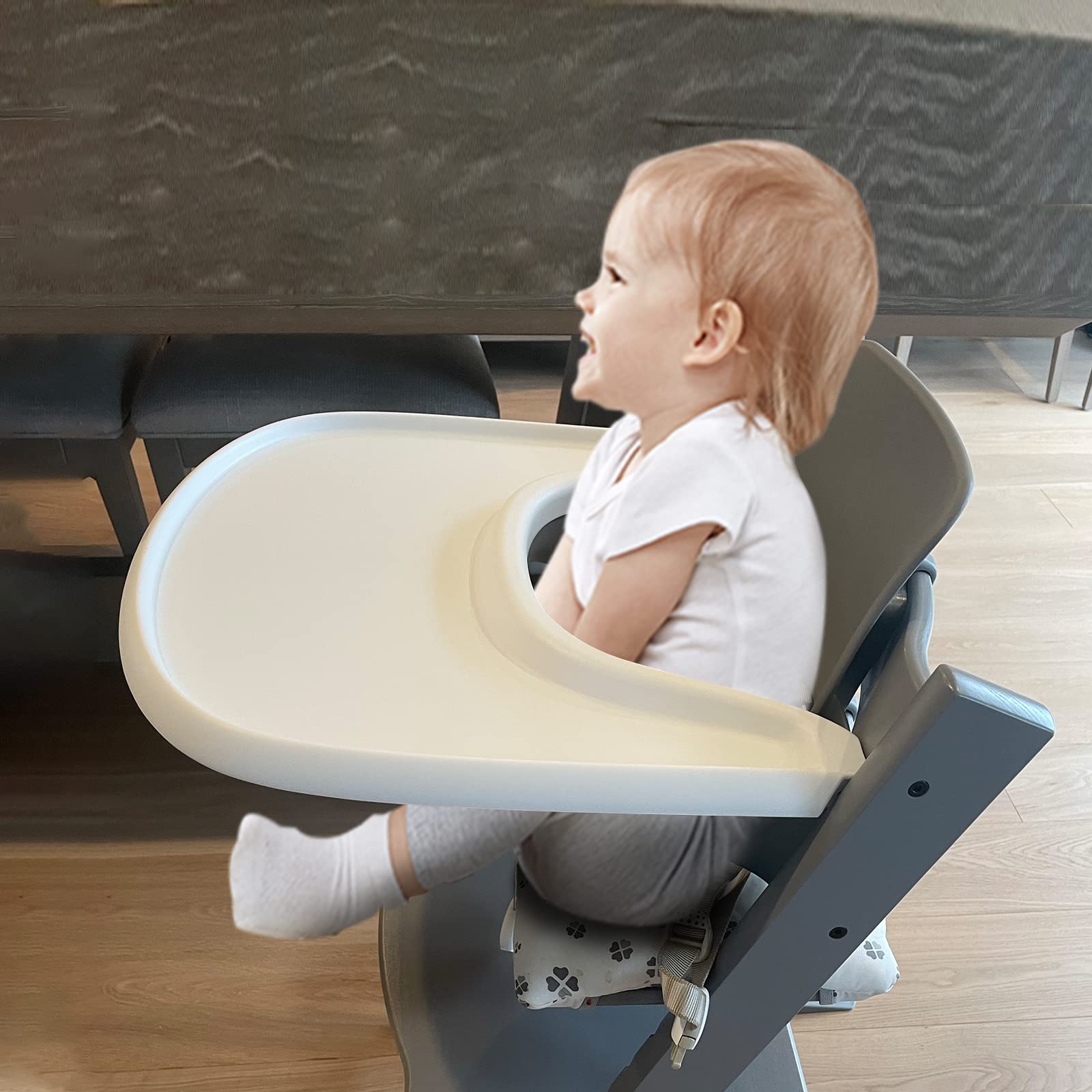 Baby High Chair Tray Compatible with Stokke Tripp Trapp Chair, with Smooth Surface Provides Suction Plates with More Suction Power