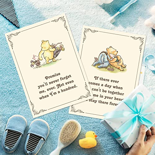 BLUEGALA HYCLAM Classic Winnie Wall Decor Pooh Bear Quotes 5x7 Inch Adorable For Baby Shower Decoration Cute Winnie Wall Decor for Nursery Decoration Cards Birthday Party Centerpiece For Tables