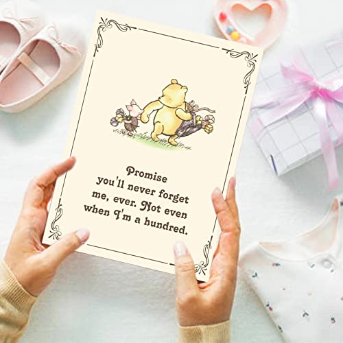 BLUEGALA HYCLAM Classic Winnie Wall Decor Pooh Bear Quotes 5x7 Inch Adorable For Baby Shower Decoration Cute Winnie Wall Decor for Nursery Decoration Cards Birthday Party Centerpiece For Tables