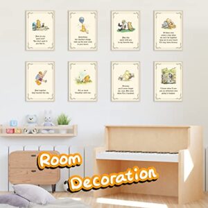 BLUEGALA HYCLAM Classic Winnie Wall Decor Pooh Bear Quotes 5x7 Inch Adorable For Baby Shower Decoration Cute Winnie Wall Decor for Nursery Decoration Cards Birthday Party Centerpiece For Tables