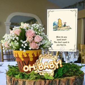 BLUEGALA HYCLAM Classic Winnie Wall Decor Pooh Bear Quotes 5x7 Inch Adorable For Baby Shower Decoration Cute Winnie Wall Decor for Nursery Decoration Cards Birthday Party Centerpiece For Tables