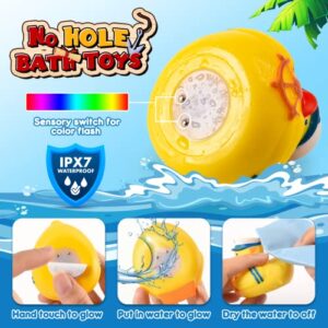 Bath Toys for Toddlers 1-3,Light Up Bath Toys Rubber Ducks,Toddler Bath Toys for 1 2 3 4 Year Old Boy Girl,Idea Birthday Gifts for Boys Girls Age 1-4,Fun Water Bath Toys Pool Toys Autism Sensory Toys