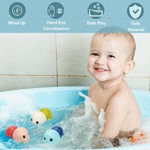 PADONISE 3 Pack Baby Bath Toys Swimming Turtle Water Bath Toys for Toddlers 1-3, Floating Wind Up Toys for 1-5 Year Old Boy Girls, New Born Baby Infant Bathtub Water Toys, Preschool Toddler Pool Toys