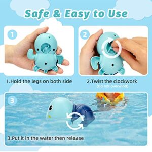 PADONISE 3 Pack Baby Bath Toys Swimming Turtle Water Bath Toys for Toddlers 1-3, Floating Wind Up Toys for 1-5 Year Old Boy Girls, New Born Baby Infant Bathtub Water Toys, Preschool Toddler Pool Toys