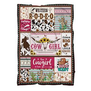 muchnee cowgirl baby blankets 30'' x 40'' for girls, western blankets for baby kids, newborn baby parents gift, baby girls blanket, pink blanket, blanket décor for nursery, baby birthday gifts