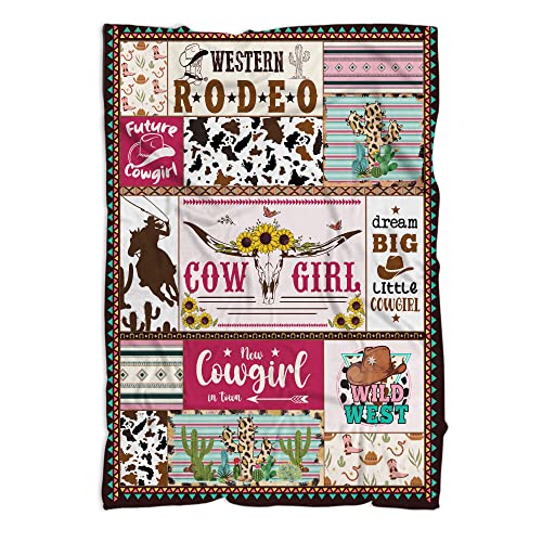 MUCHNEE Cowgirl Baby Blankets 30'' x 40'' for Girls, Western Blankets for Baby Kids, Newborn Baby Parents Gift, Baby Girls Blanket, Pink Blanket, Blanket Décor for Nursery, Baby Birthday Gifts