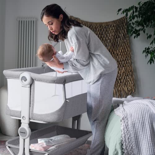 Cowiewie Baby Bassinet 2-1 Beside Sleeper with Wheels & Hanging Toys for Baby Foldable - Handbag can be Stored or Carried Out