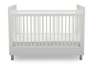 delta children simmons kids avery 3-in-1 convertible crib with toddler rail, greenguard gold certified, bianca white…