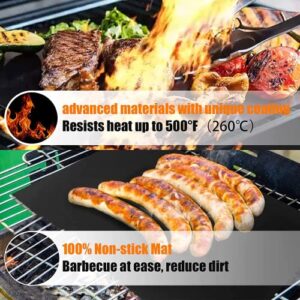 liboyixi Grill Mat Set of 5-Non-Stick BBQ Grill Mats, Reusable, and Easy to Clean - Works on Electric Grill Gas OutdoorCharcoal BBQ，Baking Mats - 15.75 x 13-Inch, Black