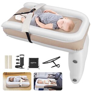 pahtto inflatable airplane bed for kids, portable toddlers airplane blow up bed for travel, baby airplane mattress with hand pump, toddler airplane travel essentials