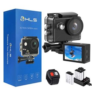 hls waterproof action camera 4k stabilization with 3 batteries 1350mah for video,4k wifi remote underwater cameras with wide angle lens hd,sports action video cameras with accessories mount kit