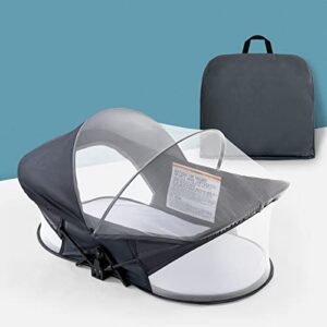 sporary travel bassinet portable bassinet，portable travel crib infant travel bed with mosquito net and canopy，lightweight and foldable