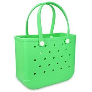 futaiphy medium beach bag rubber tote bag, durable open tote bag with holes for sports beach pool sports