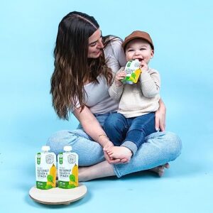 Serenity Kids 6+ Months Certified Organic Baby Food Pouches Veggie Puree | No Sugary Fruits or Added Sugar | Allergen Free | 3.5 Ounce BPA-Free Pouch | Garden Veggie Variety Pack | 6 Count