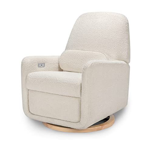 Ubabub Arc Glider Recliner w/Electronic Control and USB, White Boucle