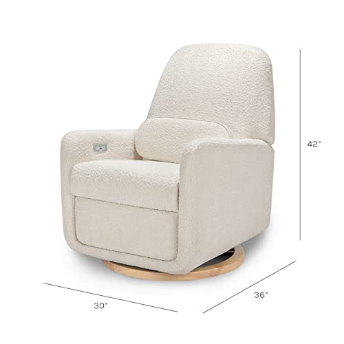 Ubabub Arc Glider Recliner w/Electronic Control and USB, White Boucle