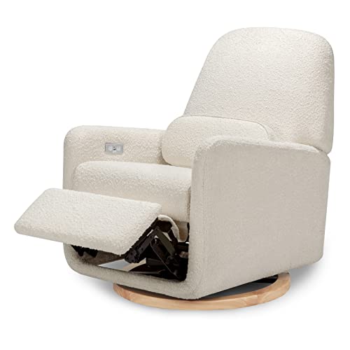 Ubabub Arc Glider Recliner w/Electronic Control and USB, White Boucle