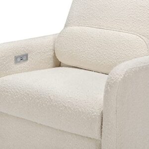 Ubabub Arc Glider Recliner w/Electronic Control and USB, White Boucle