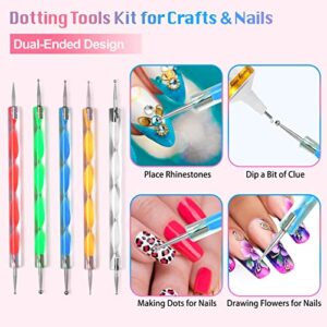 110 ML B7000 Rhinestones Glue for Crafts, 3.7 fl oz B7000 Jewelry Glue with 5 Dotting Pen Tool, Wax Pencil, Tweezer Rhinestones Tray and Glue Container for DIY Craft Jewelry Making Nail Art