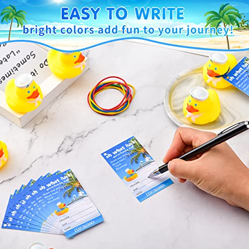 36 Pack Duck Tag Cruise Kits Includes 12pcs Rubber Sailing Ducks, 12pcs Ducks Tags and 12pcs Rubber Bands for Cruise Ships Hiding Carnival Ducking Car Party Carnival Decor Supplies