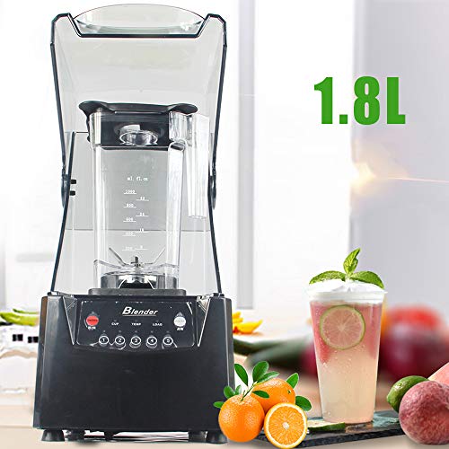 1.8L Professional Soundproof Blender 110V 2600W Multifunctional Smoothie Blender Mixer Commercial Smoothie Maker with Shield Quiet Sound Enclosure for Puree, Ice Crush, Shakes and Smoothies