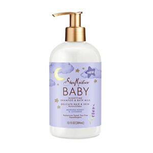 sheamoisture baby shampoo & bath milk manuka honey & lavender for delicate hair and skin nighttime skin and hair care regimen 13 oz