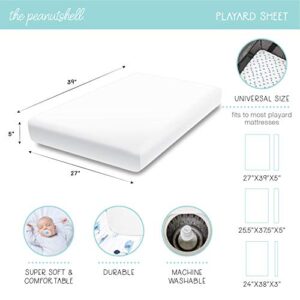 The Peanutshell Mini Crib Sheet Set - 3 Pack - Multiuse for Pack & Play, Playard, Playpen, Mini Crib - Safari Animals