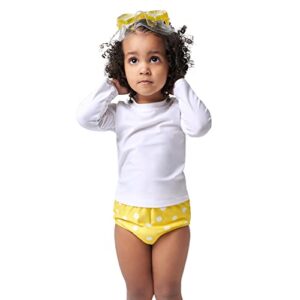 Gerber Unisex Baby Toddler UPF 50+ Long Sleeve Rashguard Swim Shirt, White, 12 Months