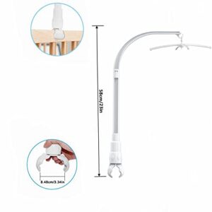 Accfore DIY 23 inches Crib Mobile Arm Nursery Mobile arm Baby Mobile Hanger, Mobile arm for Crib,The Claw Part can be Adjusted Width,DIY Toy Decoration