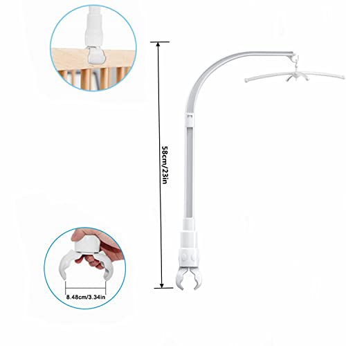 Accfore DIY 23 inches Crib Mobile Arm Nursery Mobile arm Baby Mobile Hanger, Mobile arm for Crib,The Claw Part can be Adjusted Width,DIY Toy Decoration