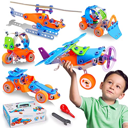 Kids Building Games STEM Toys for 6 7 8 9+ Year Old Boys Birthday Gifts, 132PCS Educational Autistic Building Toys for Boys Ages 6-8 8-10 8-12 Stem Engineering Kit Creative Learning Steam Activities