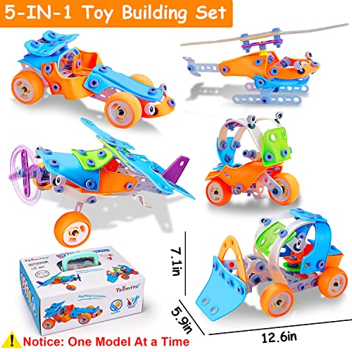 Kids Building Games STEM Toys for 6 7 8 9+ Year Old Boys Birthday Gifts, 132PCS Educational Autistic Building Toys for Boys Ages 6-8 8-10 8-12 Stem Engineering Kit Creative Learning Steam Activities