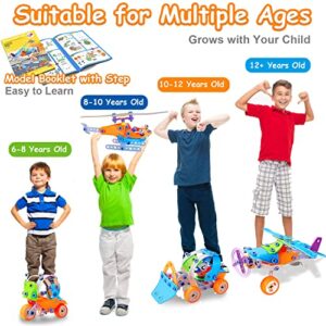 Kids Building Games STEM Toys for 6 7 8 9+ Year Old Boys Birthday Gifts, 132PCS Educational Autistic Building Toys for Boys Ages 6-8 8-10 8-12 Stem Engineering Kit Creative Learning Steam Activities