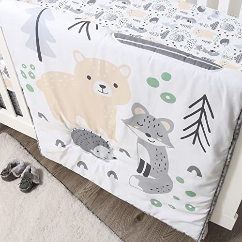 The Peanutshell Woodland Crib Bedding Set, 5 Pieces, Forest Creatures
