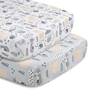 The Peanutshell Woodland Crib Bedding Set, 5 Pieces, Forest Creatures