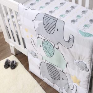 The Peanutshell Elephant Crib Bedding Set for Boys or Girls, 5 Pieces