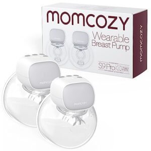 momcozy hands free breast pump s9 pro updated, wearable breast pump of longest battery life & led display, double portable electric breast pump with 2 modes & 9 levels - 24mm, 2 pack gray