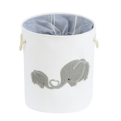 INough Baby Laundry Basket Elephant, Baby Girl Basket Large Baby Hamper for Nursery Boy, Kids Laundry Baskets, Nursery Hamper for Baby, Baby Nursery Decor for Livingroom Kidsroom Play Room