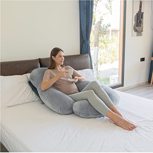Maternity Pillow U Shape， Pregnancy Pillows for Sleeping， Body Pillow， Full Body Pillow，Back Hip Leg Abdominal Support Soft and Comfortable Maternity Pillow， Pillowcase Removable Easy to Clean…