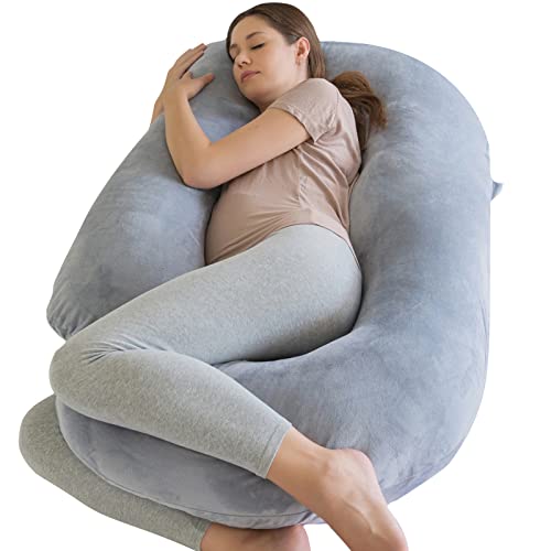 Maternity Pillow U Shape， Pregnancy Pillows for Sleeping， Body Pillow， Full Body Pillow，Back Hip Leg Abdominal Support Soft and Comfortable Maternity Pillow， Pillowcase Removable Easy to Clean…