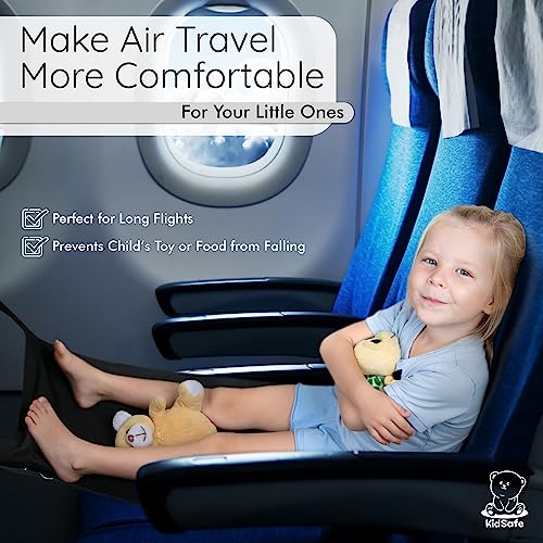 "KidsFirst Airplane Footrest for Kids - Durable and Comfortable Toddler Airplane Seat Extender Made with 600D Oxford - Kids Travel Bed Airplane with Non-Slip Rubber Backing - 29.5” x 16.9” "