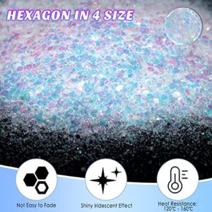 Ceya Holographic Chunky Glitter, 4.9oz/ 140g Iridescent White Craft Glitter Powder Mixed Fine Metallic Nail Sequins Flakes for Epoxy Resin, DIY Crafts Tumblers Painting, Scrapbooking, Christmas Decor