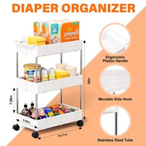 Volnamal Baby Diaper Caddy, Plastic Baby Diaper Holder Organizer – Baby Diaper Organizer for Nursery Diaper Cart for Diapers, Bottles, Toys & Baby Wipes