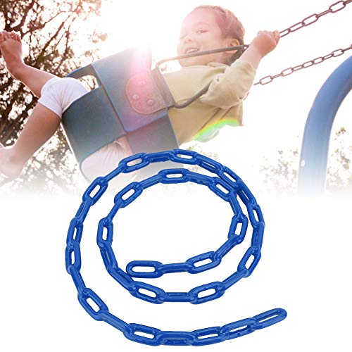 Vifemify 1.5m Children Outdoor Indoor Plastic Coated Iron Playground Swing Link Chain Toy Accessory Swing Sets for Backyard Tools(Blue)