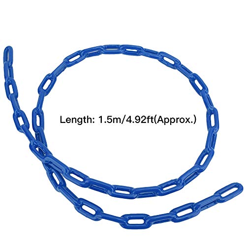 Vifemify 1.5m Children Outdoor Indoor Plastic Coated Iron Playground Swing Link Chain Toy Accessory Swing Sets for Backyard Tools(Blue)