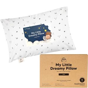 mini toddler pillow with pillowcase - 9x13 my little dreamy mini pillow, organic toddler pillows for sleeping, kids pillow, small pillows, travel pillows for sleeping, toddler bed pillows (acorn)