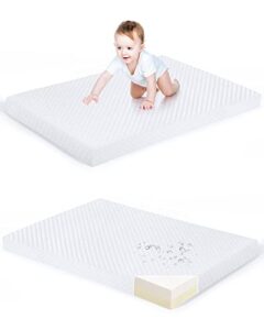 forias pack and play mattress, portable pack n play mattress, memory foam playard mattress pad for graco pack n play with waterproof washable cover 38x26x3