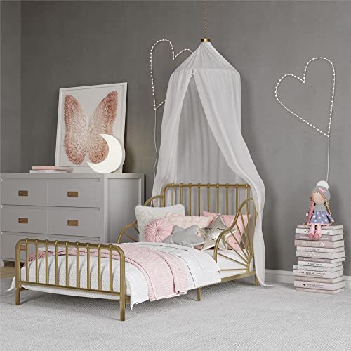 Little Seeds Quinn Whimsical Metal Toddler Bed, Gold