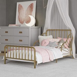 little seeds quinn whimsical metal toddler bed, gold